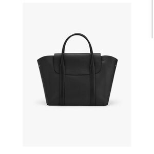 Cuyana Trapeze Satchel - black leather work bag with top handle